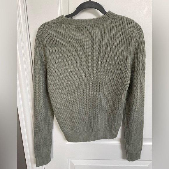 Green cross-knit sweater - Picture 3 of 5